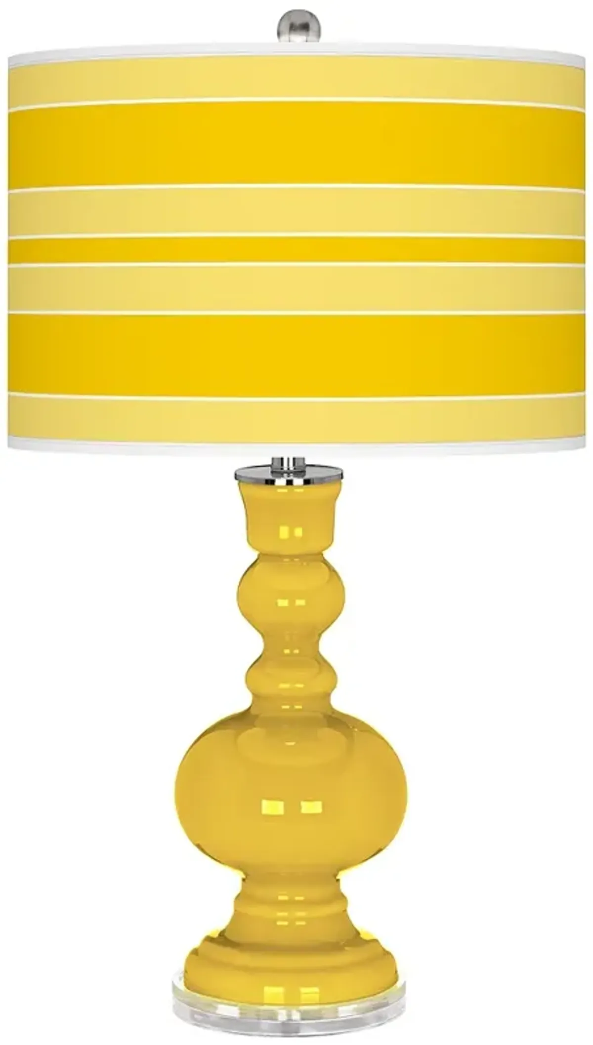 Color Plus Apothecary 30" Citrus Yellow Bold Stripe Table Lamp