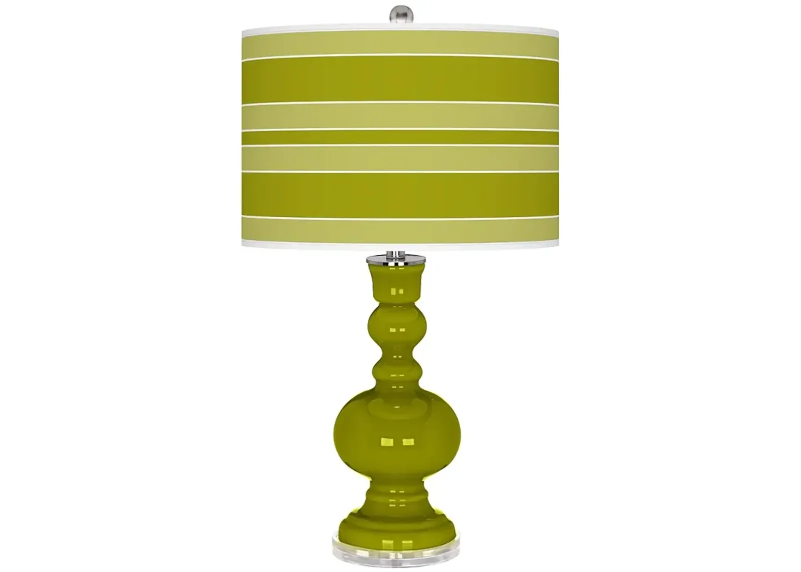 Olive Green Bold Stripe Apothecary Table Lamp