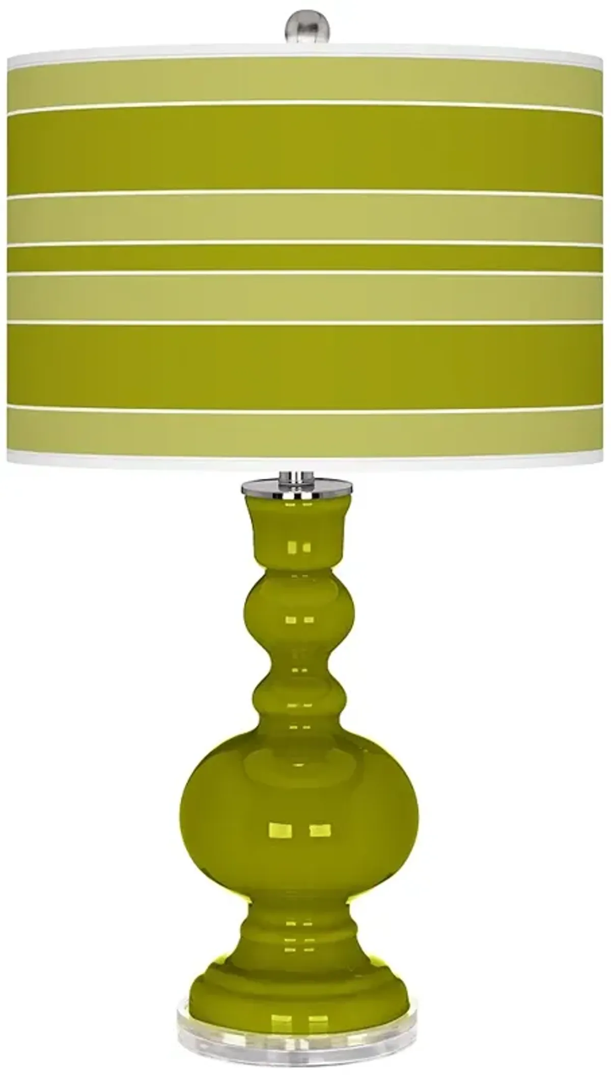 Olive Green Bold Stripe Apothecary Table Lamp