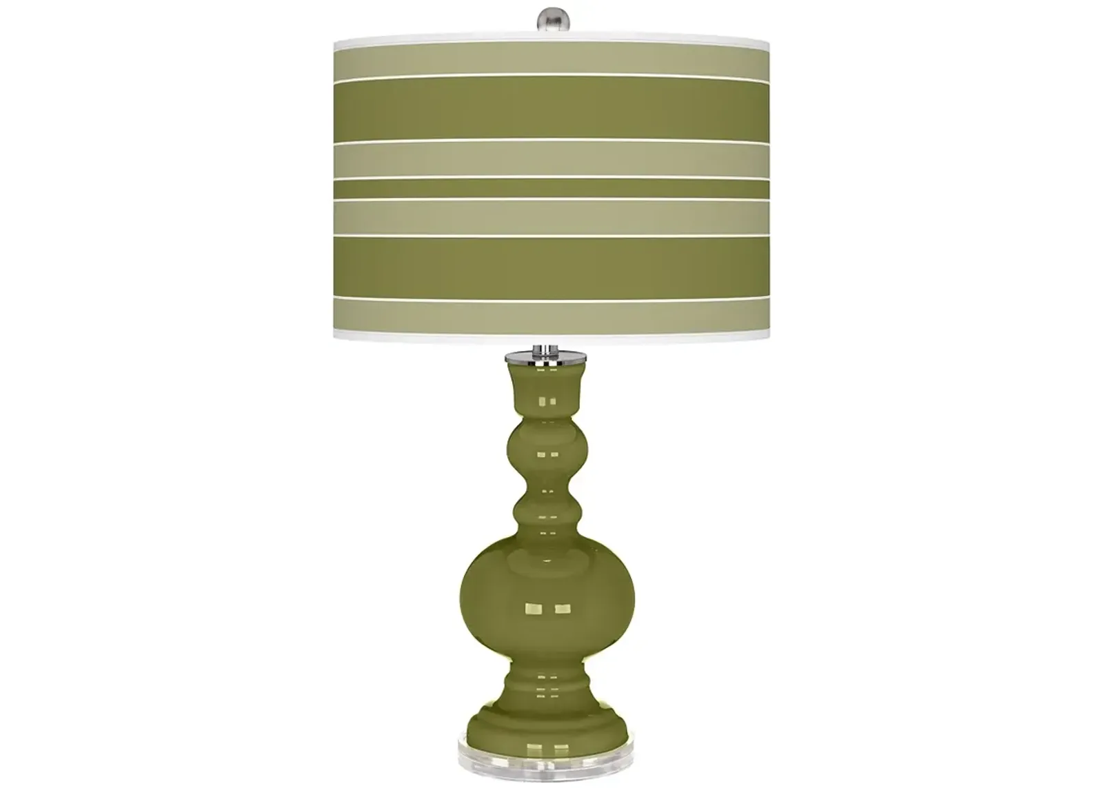 Rural Green Bold Stripe Apothecary Table Lamp