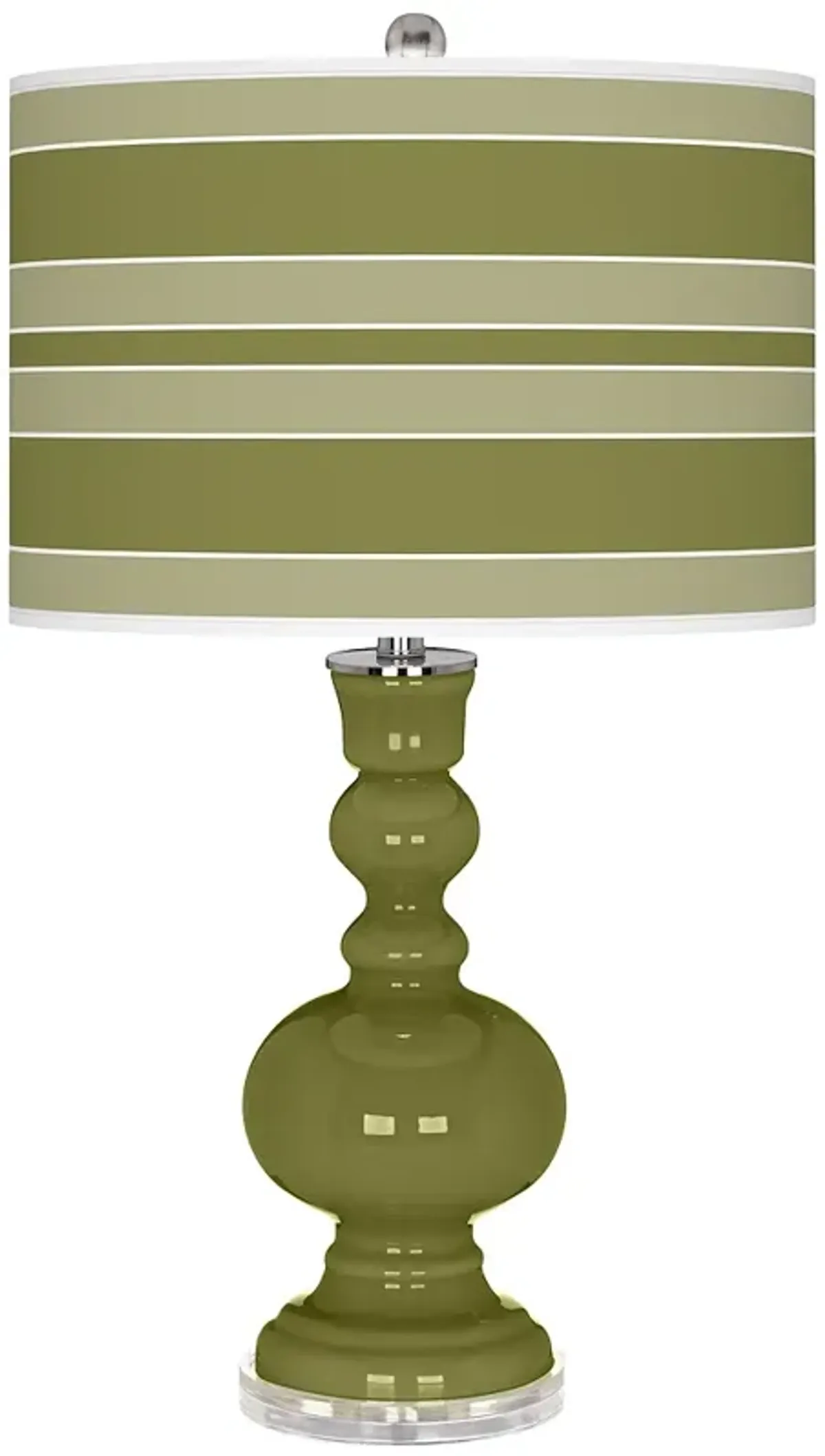 Rural Green Bold Stripe Apothecary Table Lamp