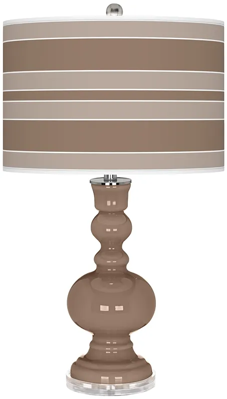 Mocha Bold Stripe Apothecary Table Lamp