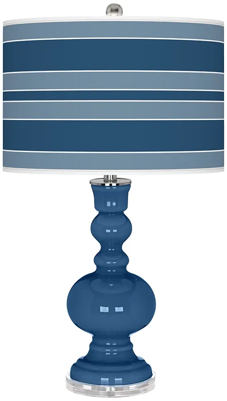 Regatta Blue Bold Stripe Apothecary Table Lamp
