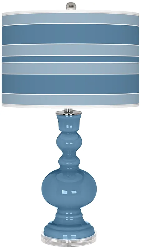 Secure Blue Bold Stripe Apothecary Table Lamp