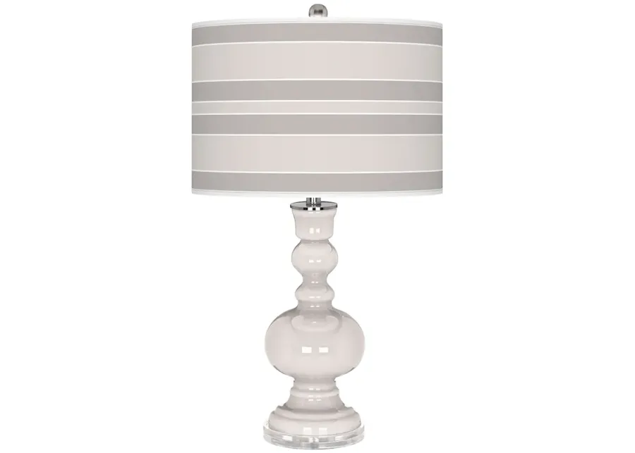 Smart White Bold Stripe Apothecary Table Lamp