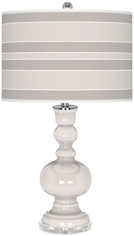 Smart White Bold Stripe Apothecary Table Lamp