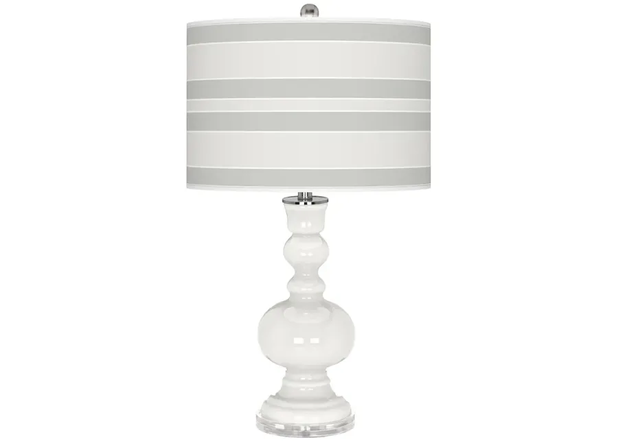 Winter White Bold Stripe Apothecary Table Lamp