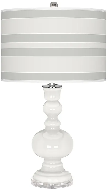 Winter White Bold Stripe Apothecary Table Lamp