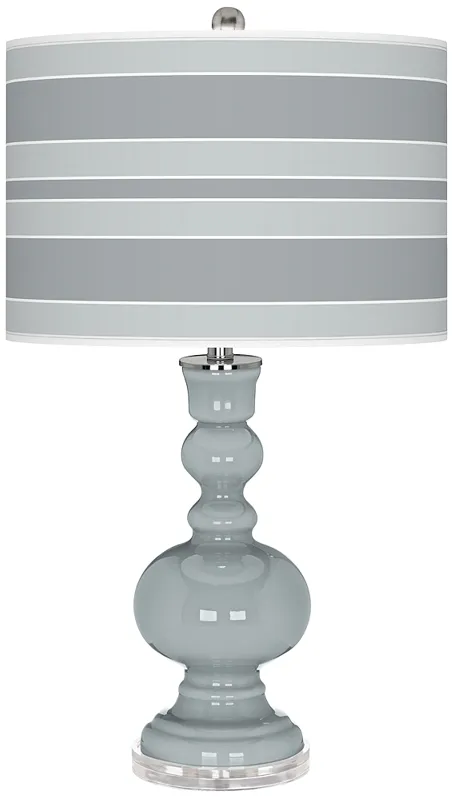Uncertain Gray Bold Stripe Apothecary Table Lamp