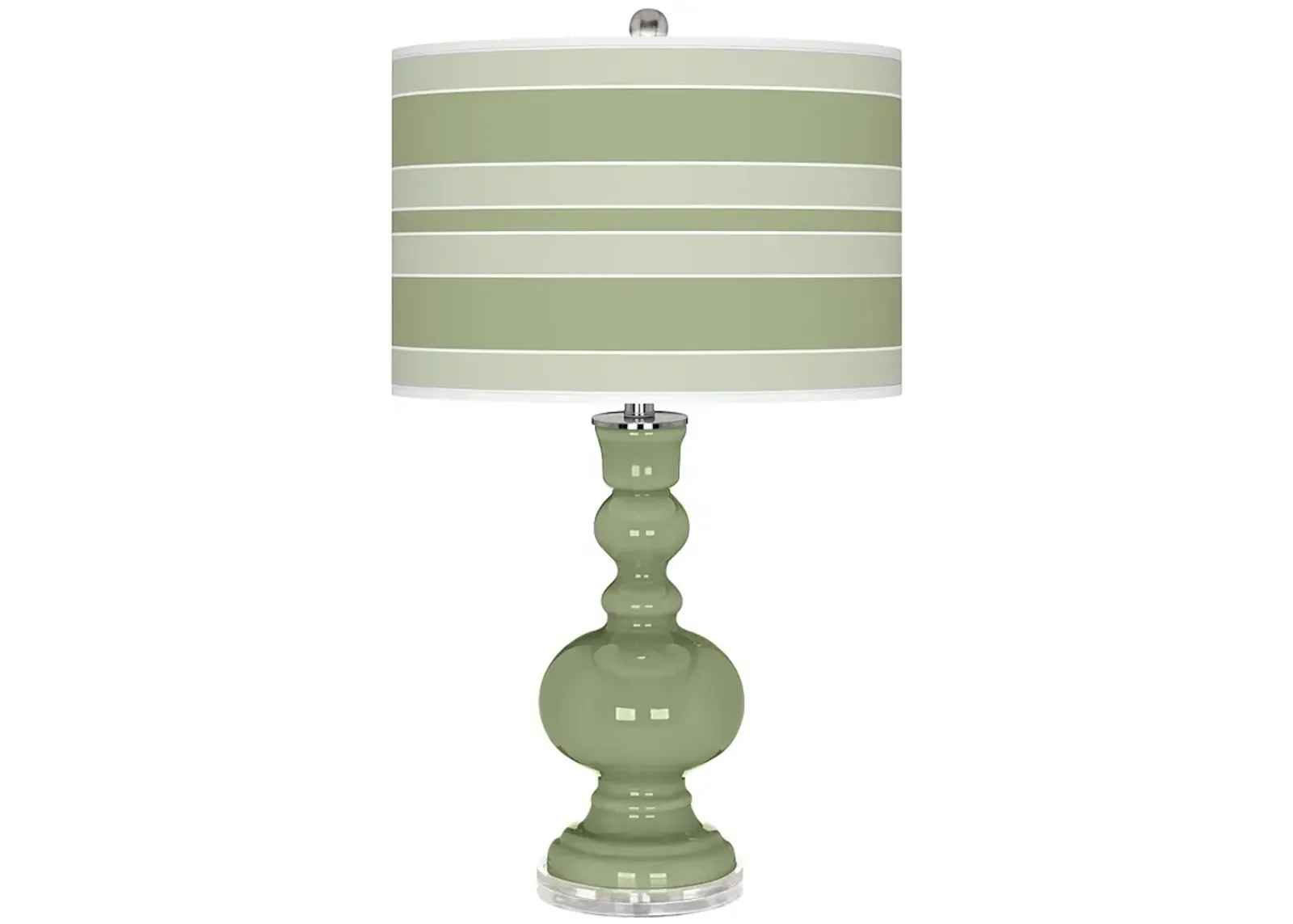 Majolica Green Bold Stripe Apothecary Table Lamp