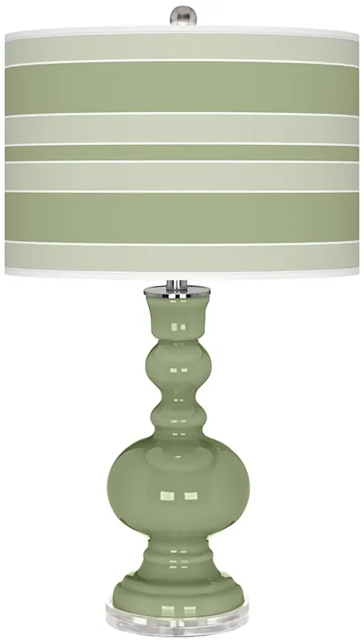 Majolica Green Bold Stripe Apothecary Table Lamp