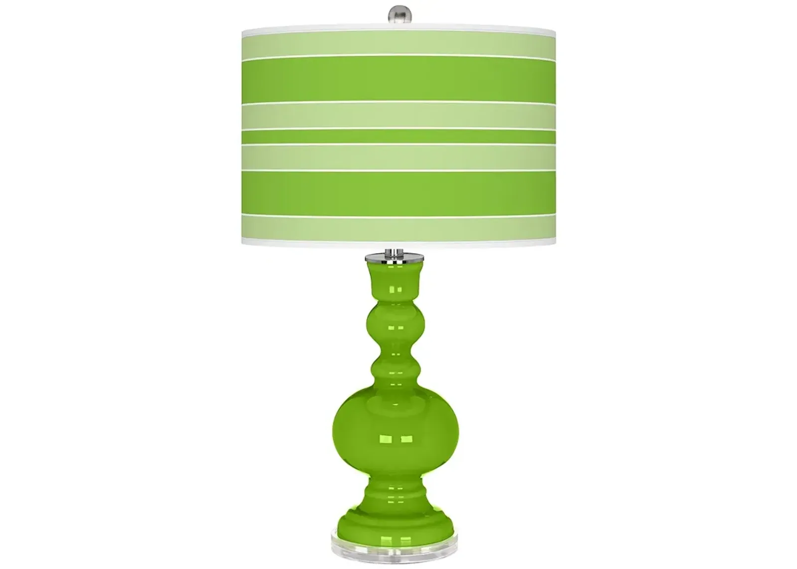 Neon Green Bold Stripe Apothecary Table Lamp