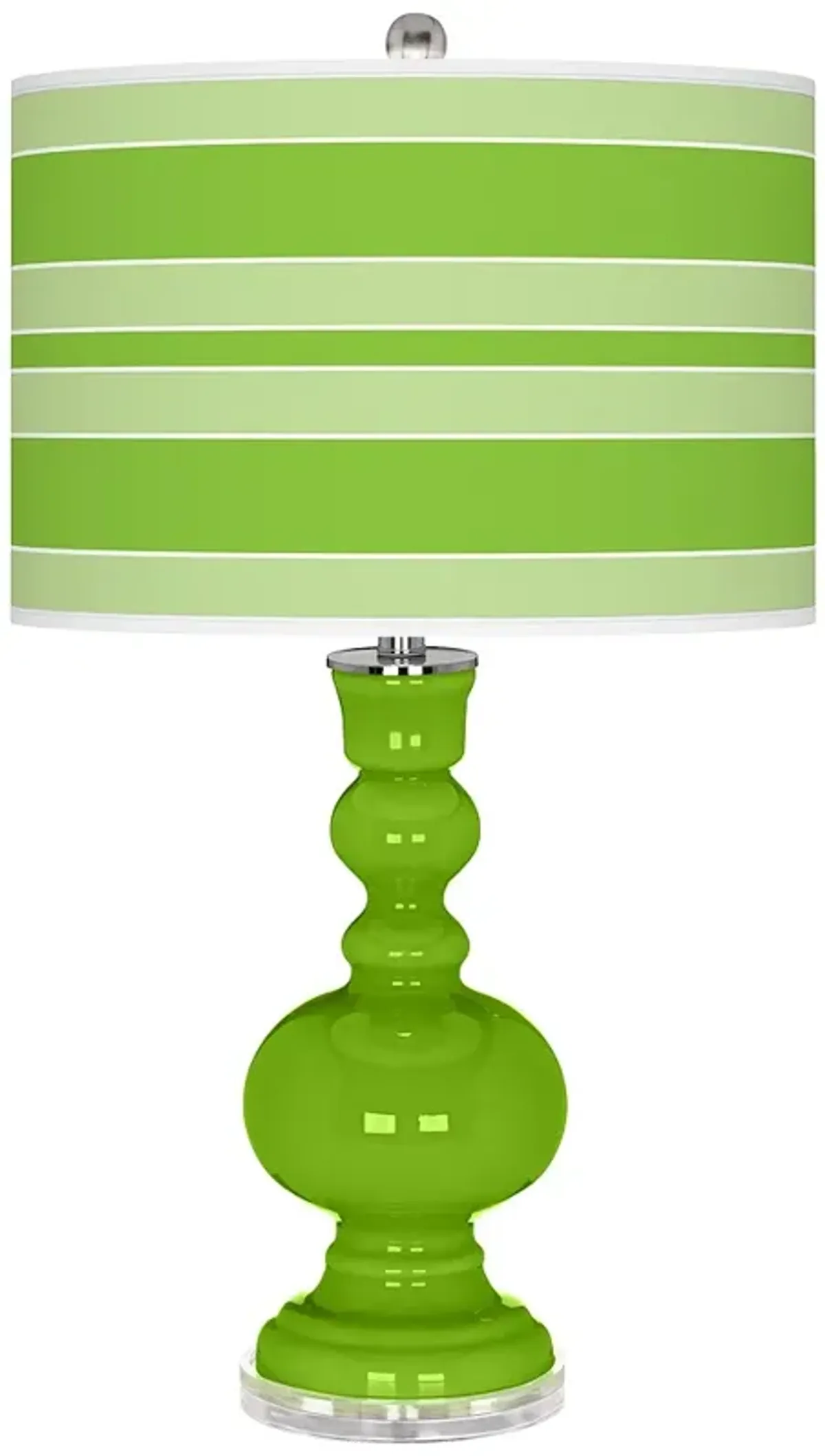 Neon Green Bold Stripe Apothecary Table Lamp