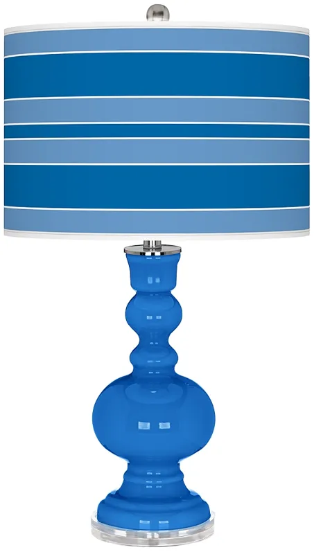 Royal Blue Bold Stripe Apothecary Table Lamp
