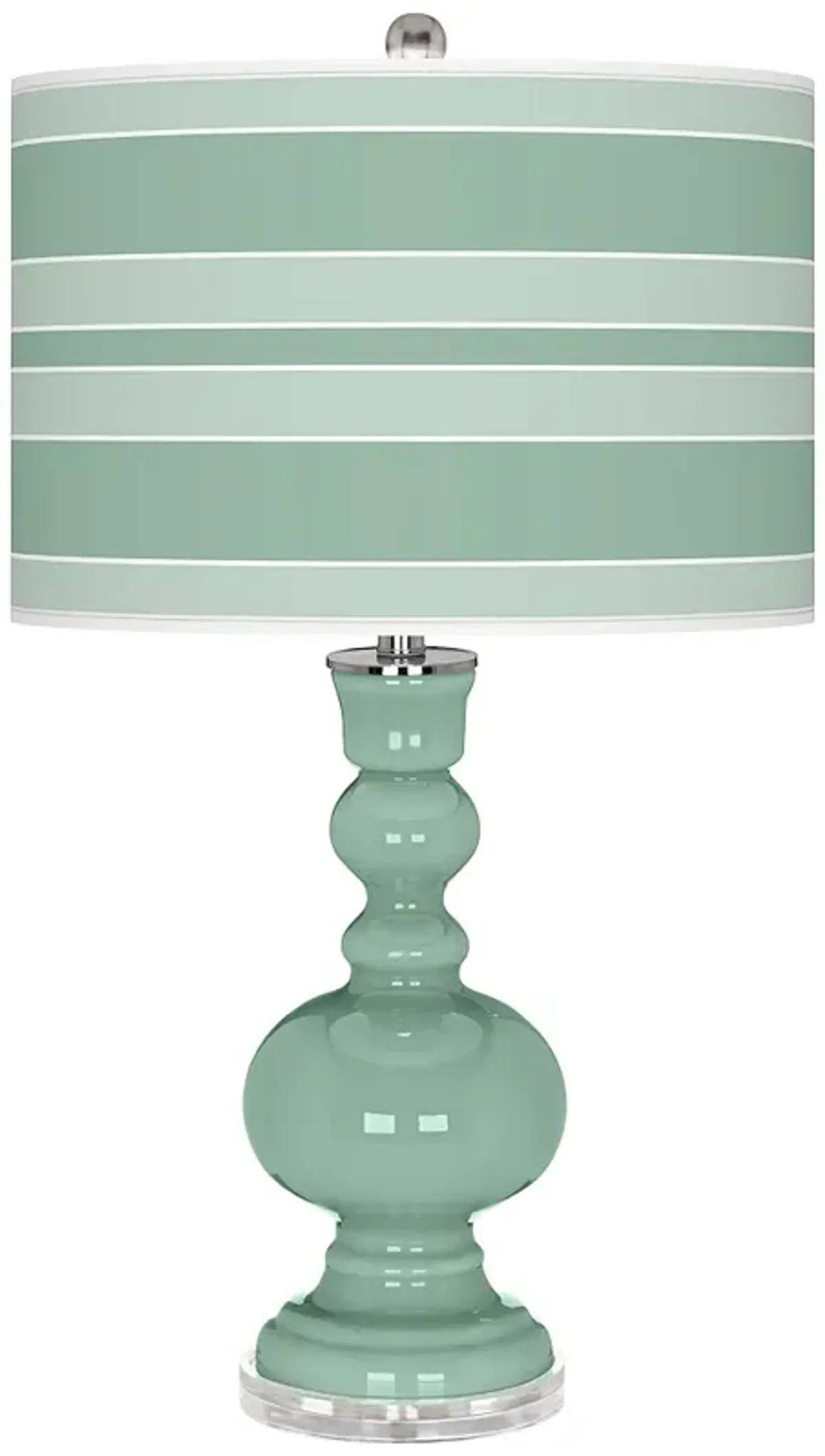 Grayed Jade Bold Stripe Apothecary Table Lamp