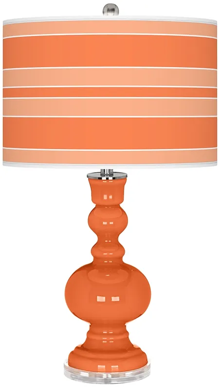 Nectarine Bold Stripe Apothecary Table Lamp