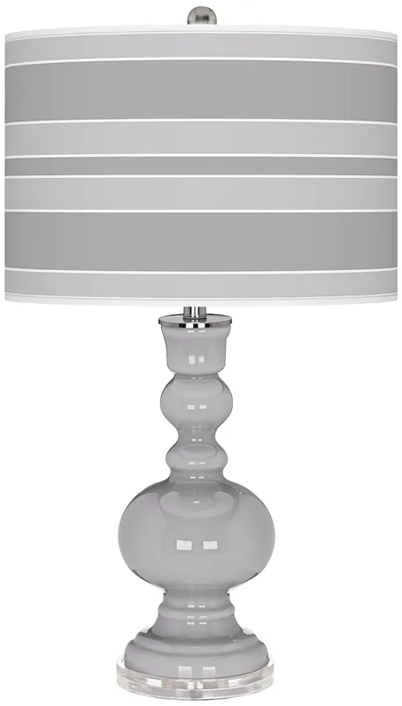 Swanky Gray Bold Stripe Apothecary Table Lamp