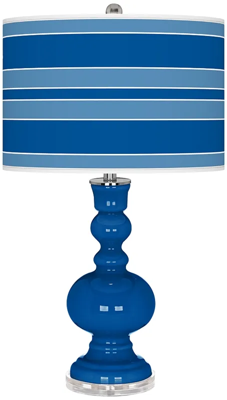 Hyper Blue Bold Stripe Apothecary Table Lamp