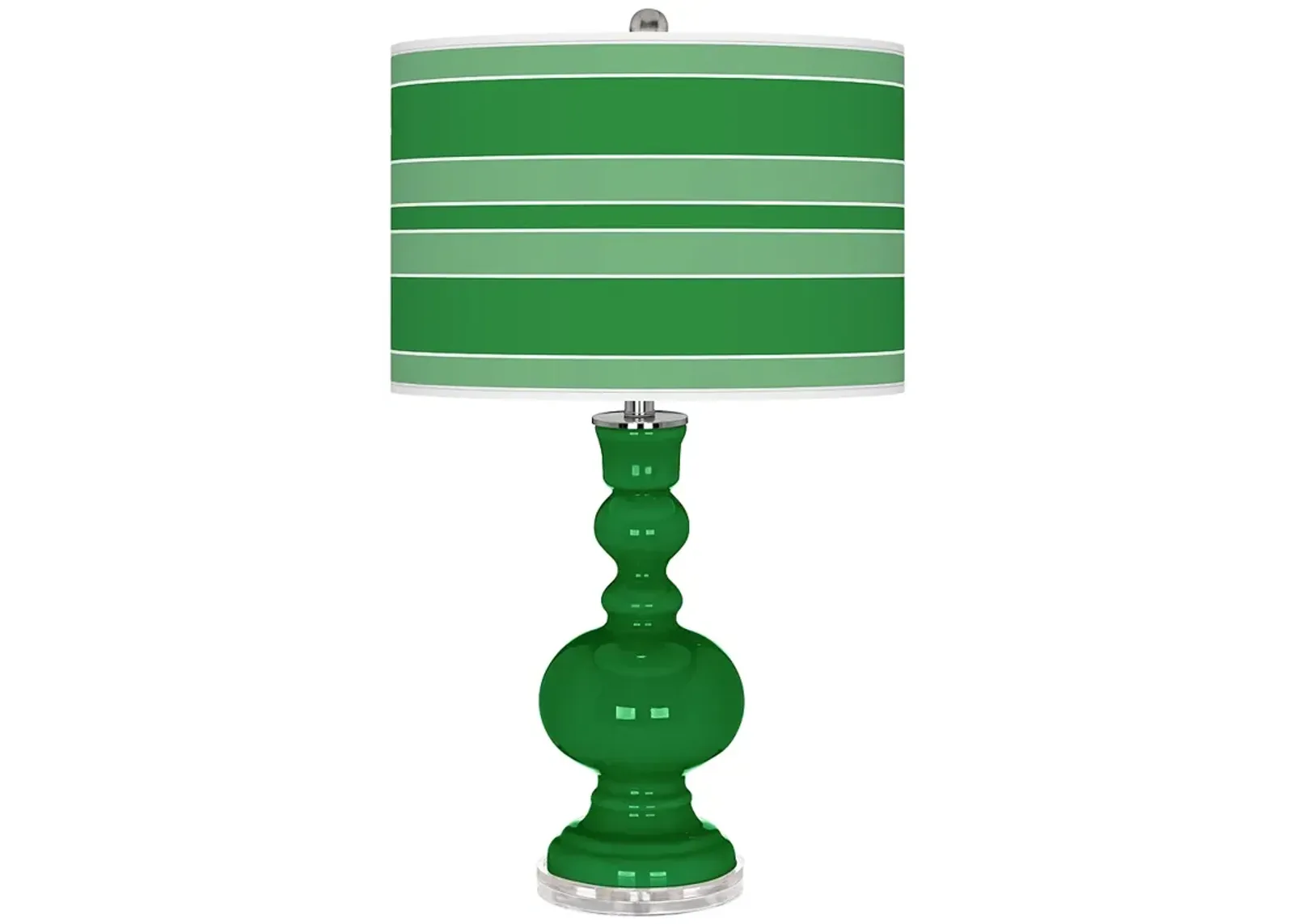 Color Plus Apothecary 30" High Bold Stripe Shade Envy Green Table Lamp