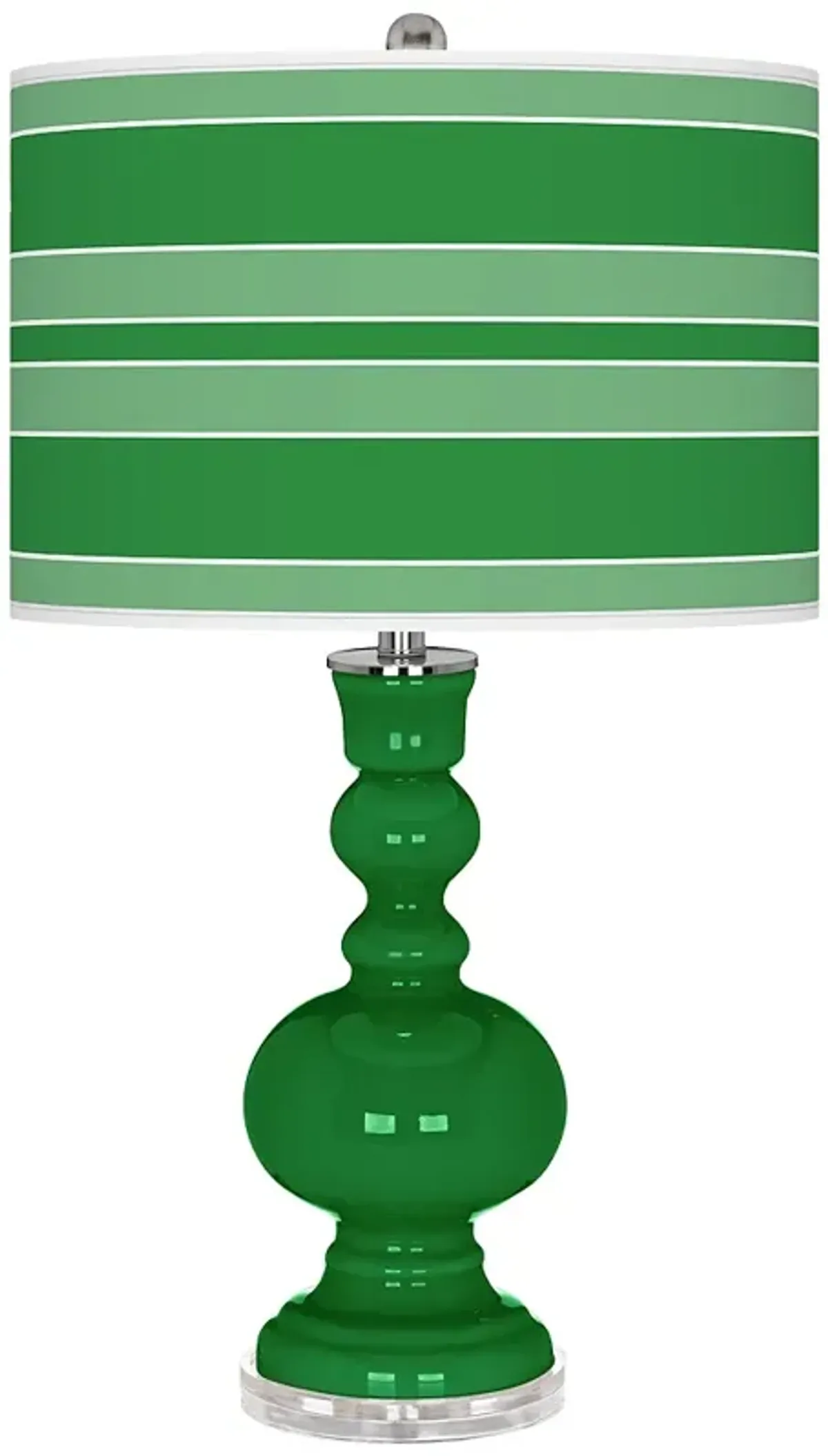 Color Plus Apothecary 30" High Bold Stripe Shade Envy Green Table Lamp