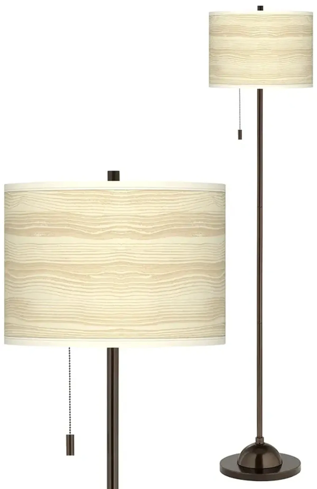 Birch Blonde Giclee Glow Bronze Club Floor Lamp