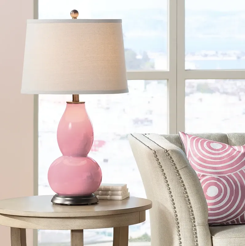 Color Plus Double Gourd 28 3/4" High Haute Pink Table Lamp