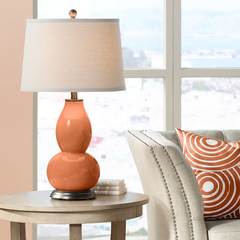 Robust Orange Double Gourd Table Lamp