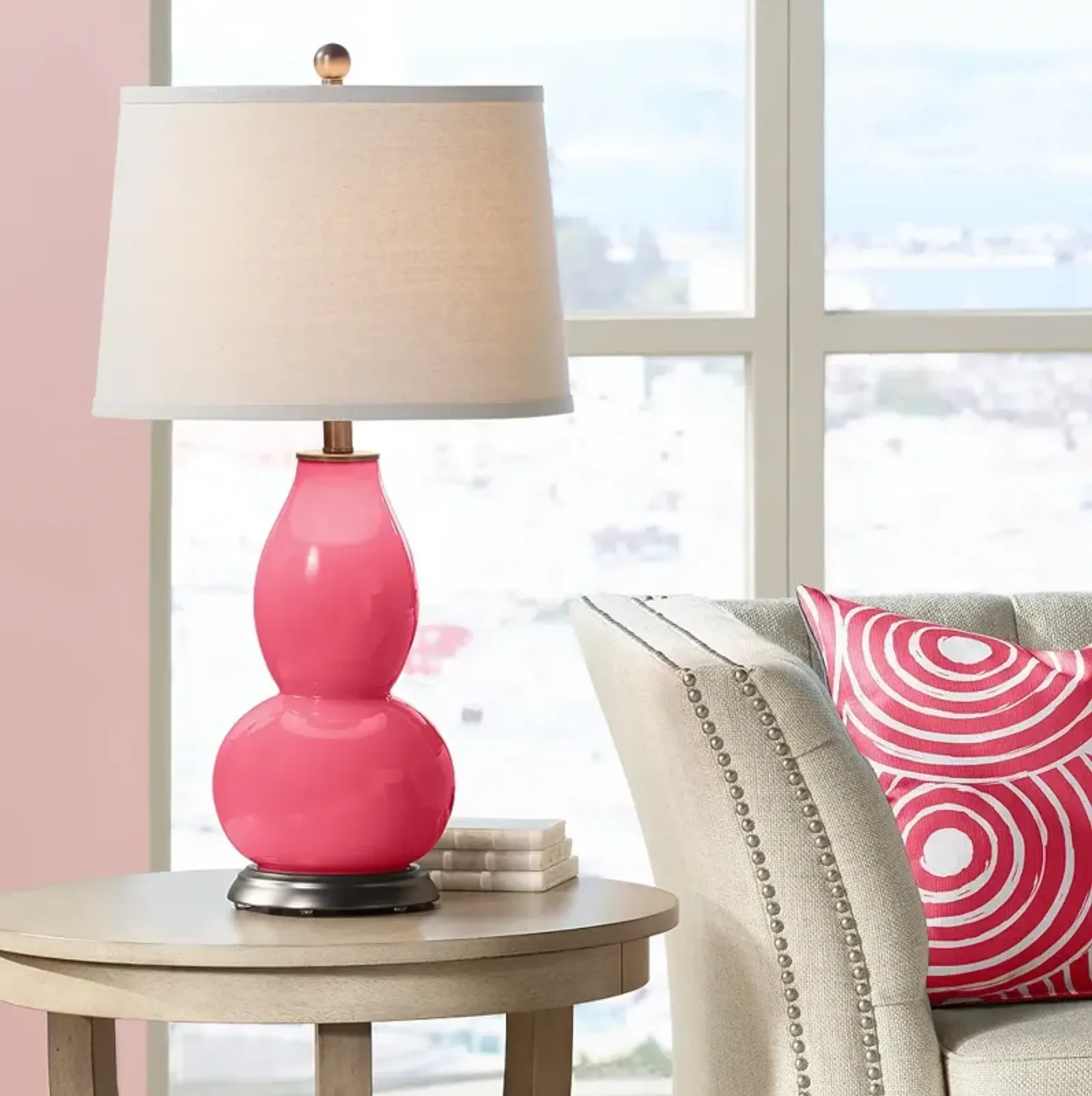 Color Plus Double Gourd 28 3/4" Eros Pink Table Lamp