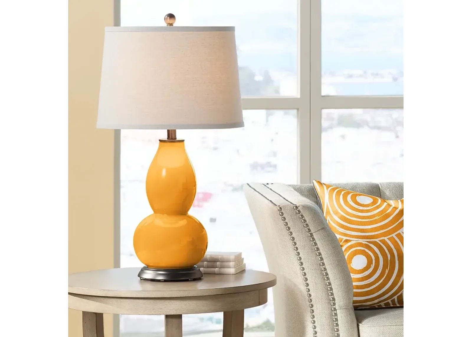 Color Plus Double Gourd 28 3/4" Carnival Orange Table Lamp