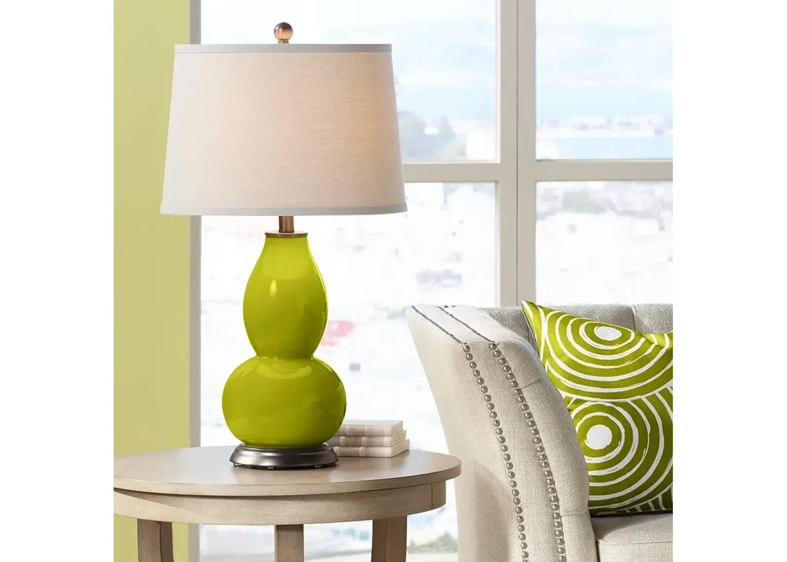 Olive Green Double Gourd Table Lamp