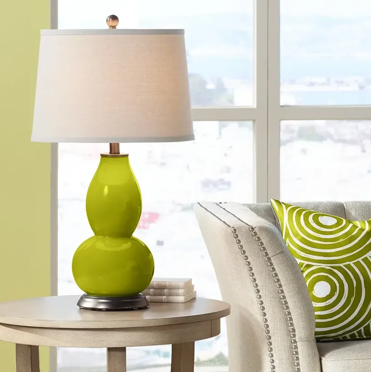 Olive Green Double Gourd Table Lamp