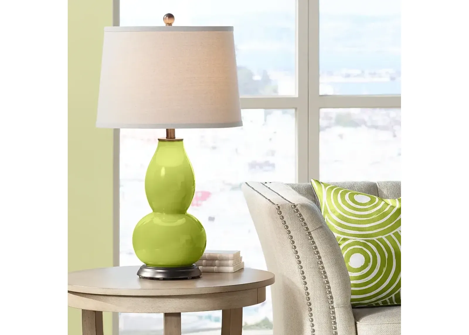 Color Plus Double Gourd 28 3/4" High Parakeet Green Table Lamp