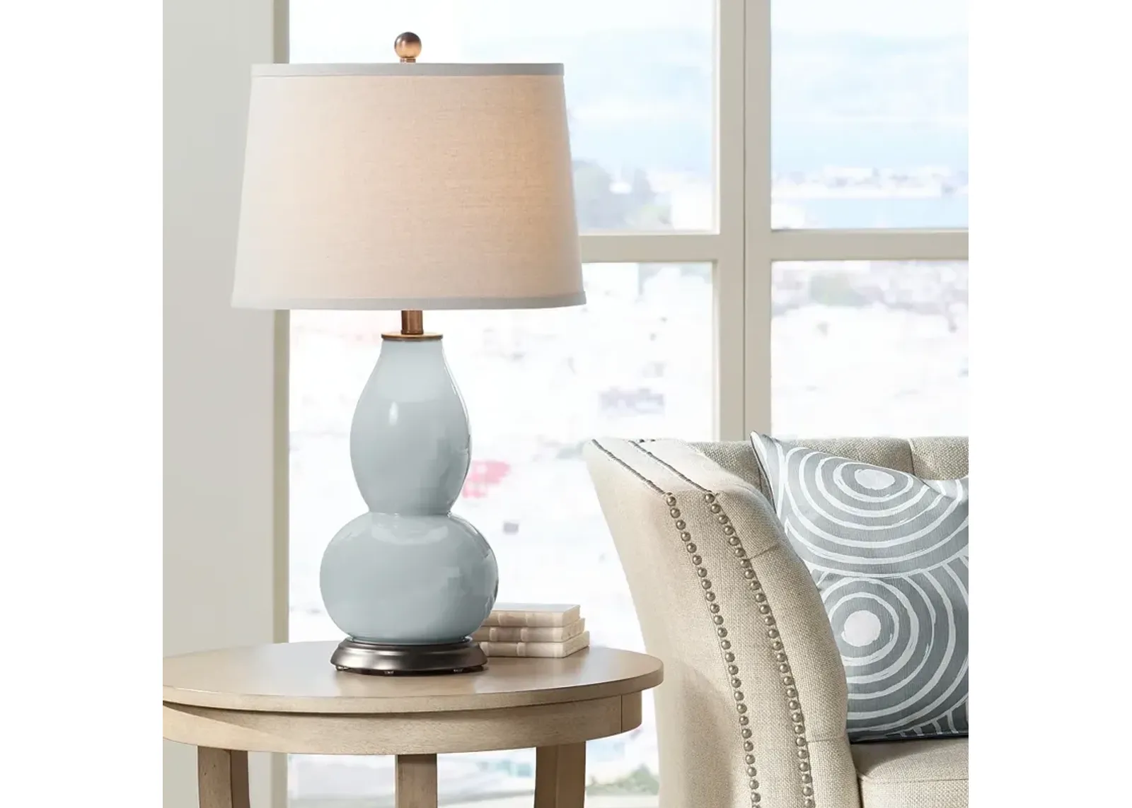 Color Plus Double Gourd 28 3/4" High Uncertain Gray Table Lamp