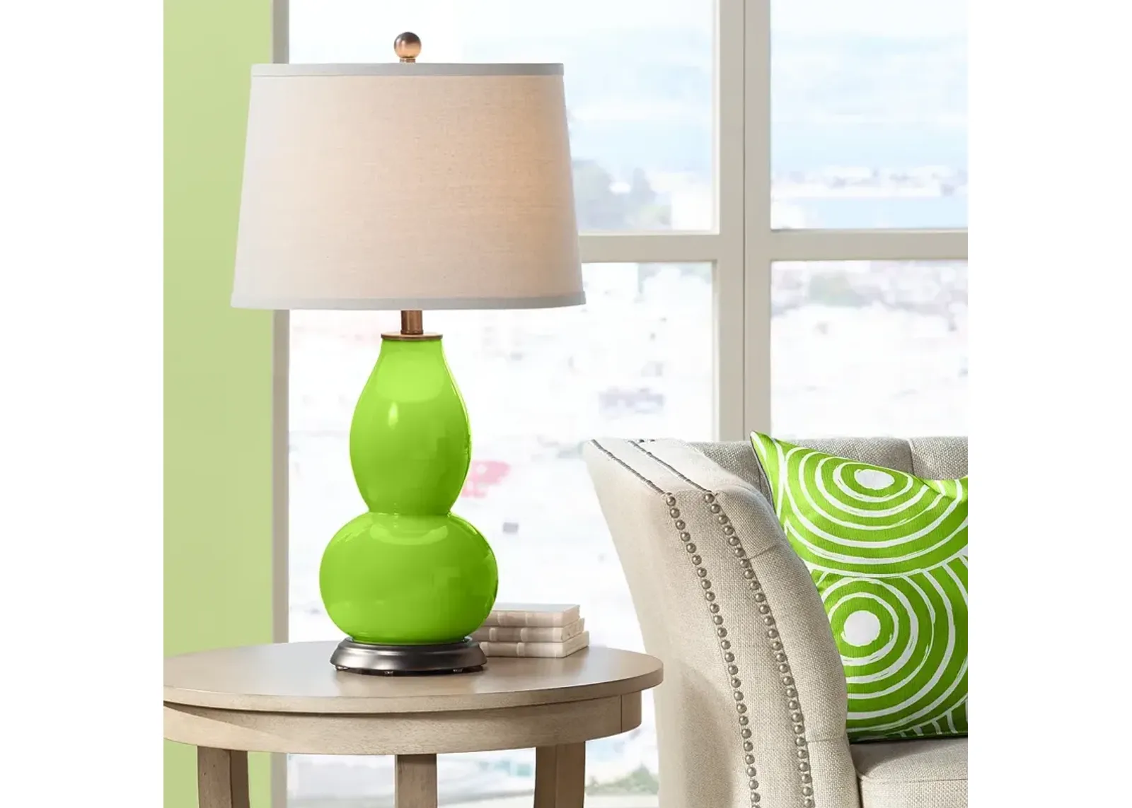 Neon Green Double Gourd Table Lamp