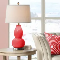 Poppy Red Double Gourd Table Lamp
