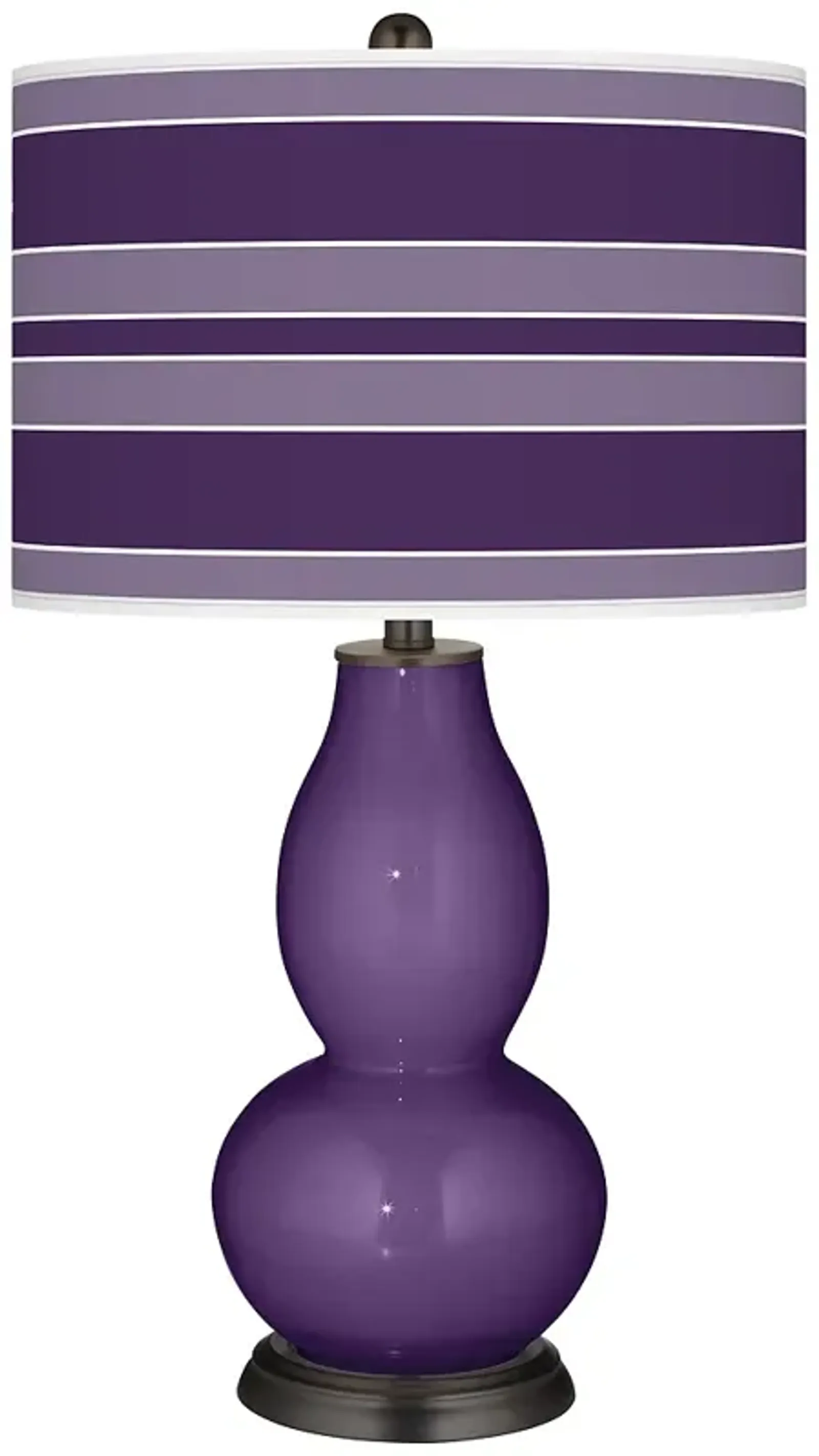 Color Plus Double Gourd 29 1/2" Bold Stripe Shade Acai Purple Lamp