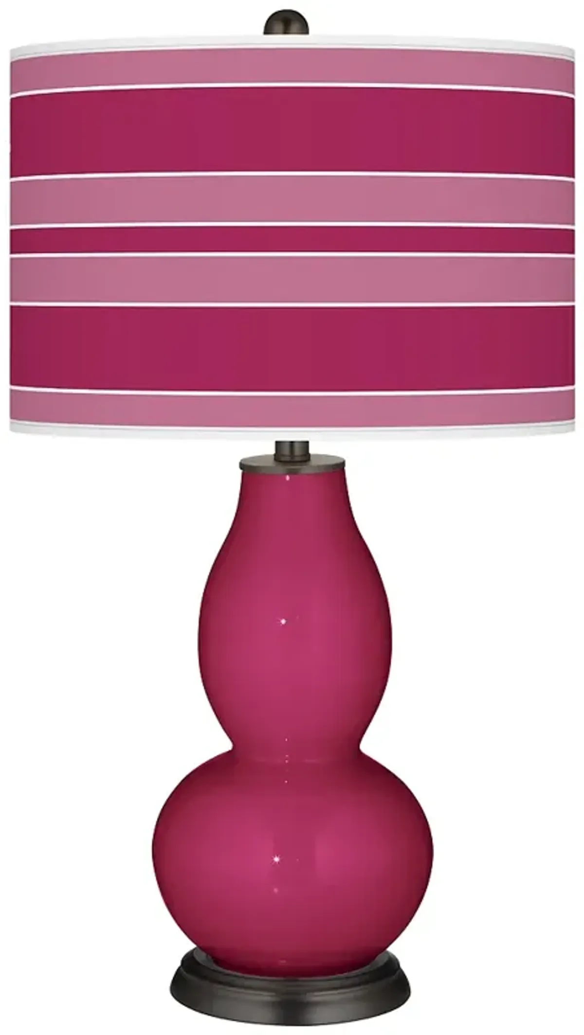 Color Plus Double Gourd 29 1/2" Bold Stripe Vivacious Pink Table Lamp