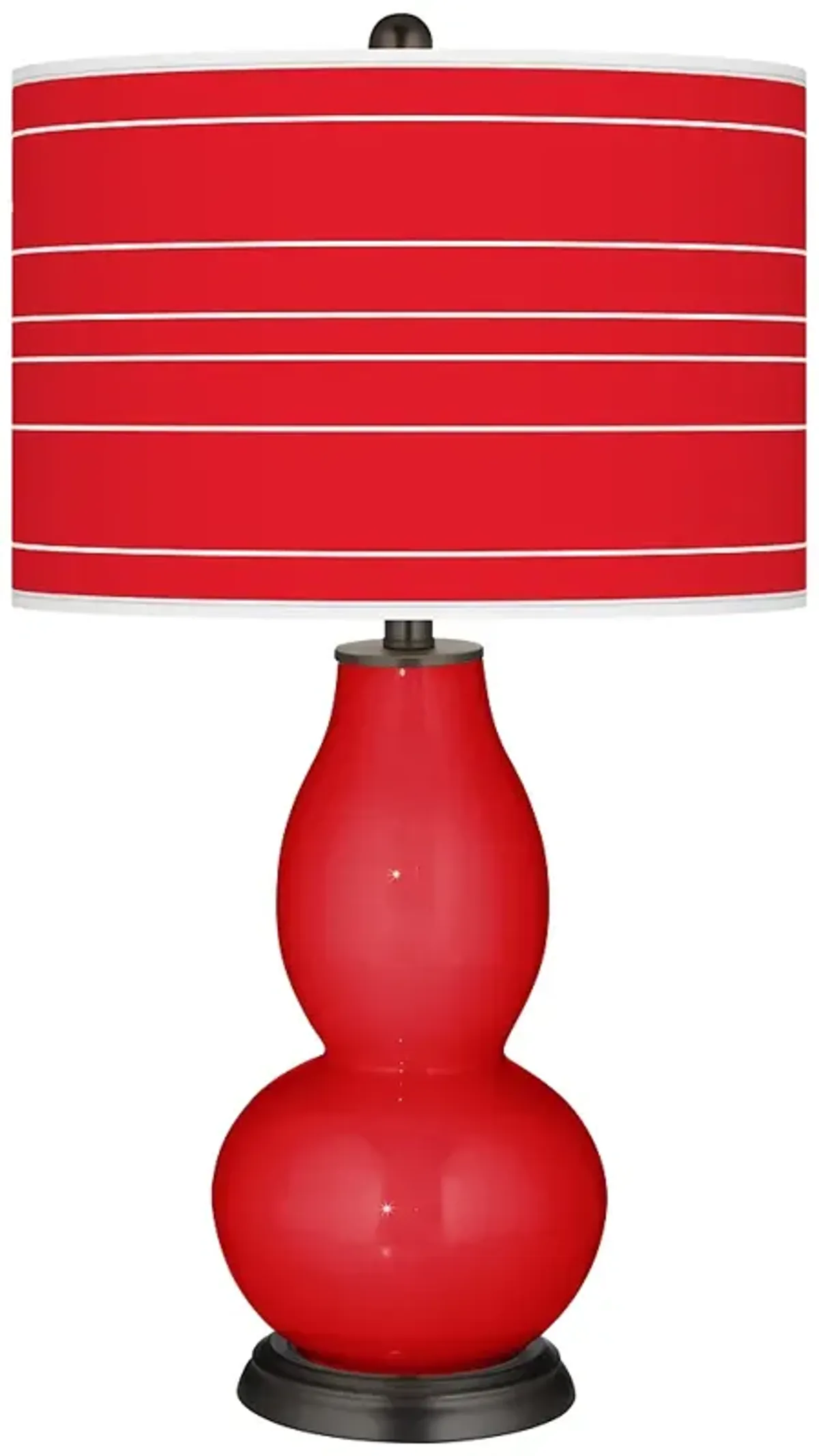 Bright Red Bold Stripe Double Gourd Table Lamp