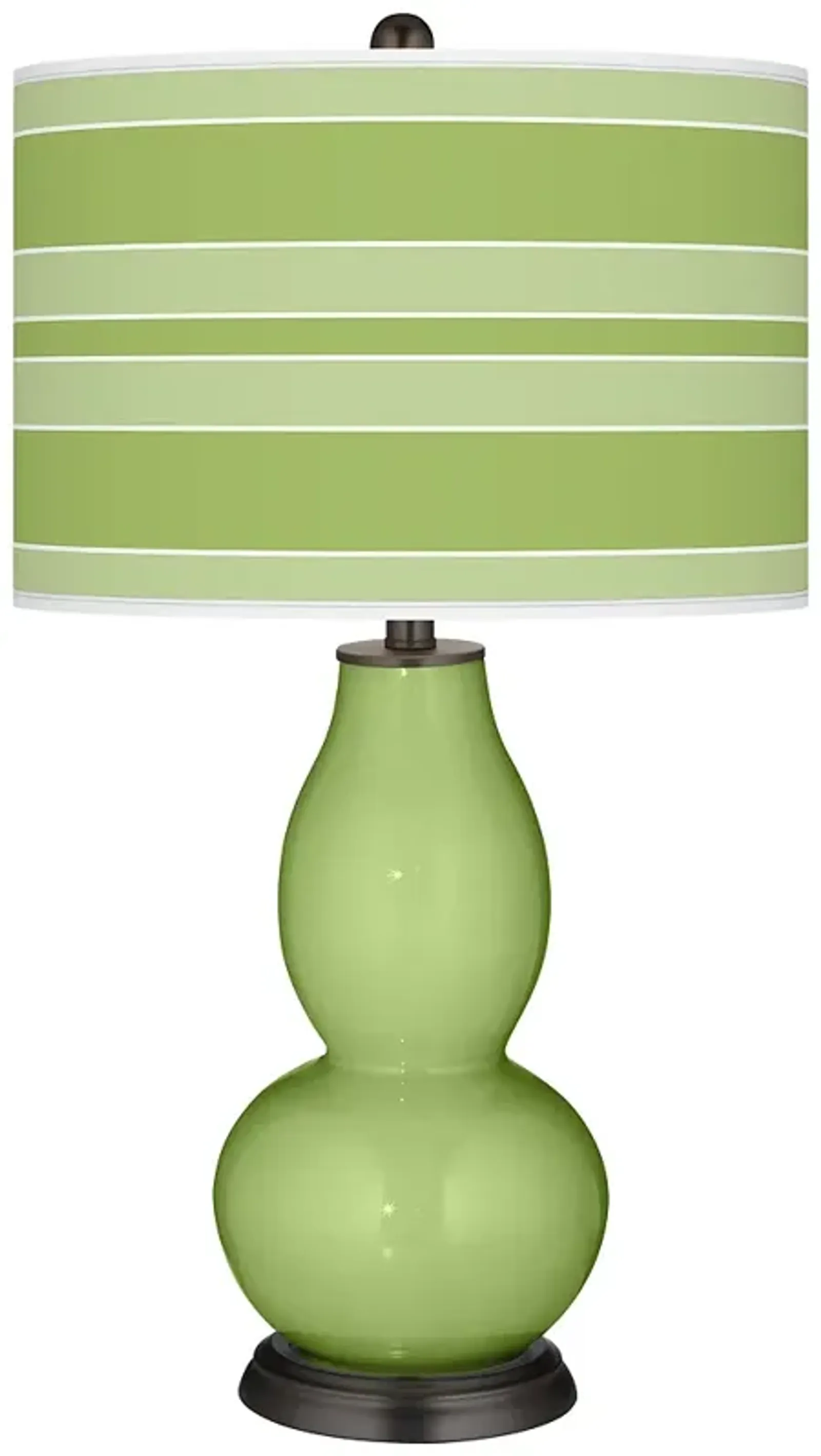 Color Plus Double Gourd 29 1/2" Bold Stripe Lime Rickey Green Lamp