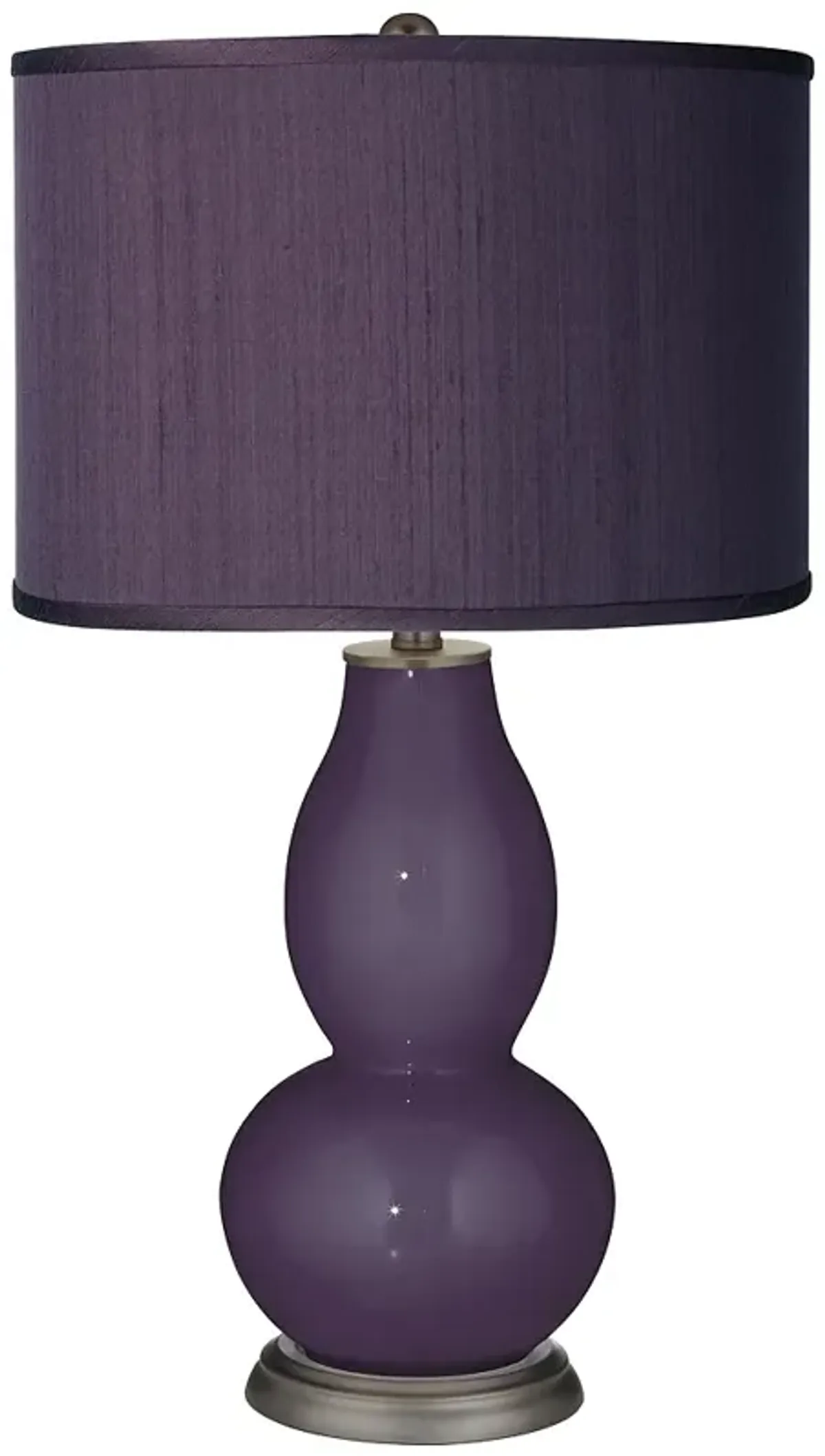 Color Plus Double Gourd 29 1/2" Faux Silk Shade Plum Purple Table Lamp