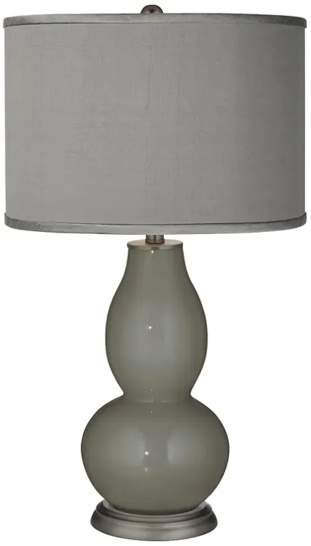 Gauntlet Gray - Gray Polyester Double Gourd Table Lamp