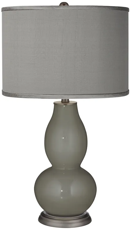 Gauntlet Gray - Gray Polyester Double Gourd Table Lamp