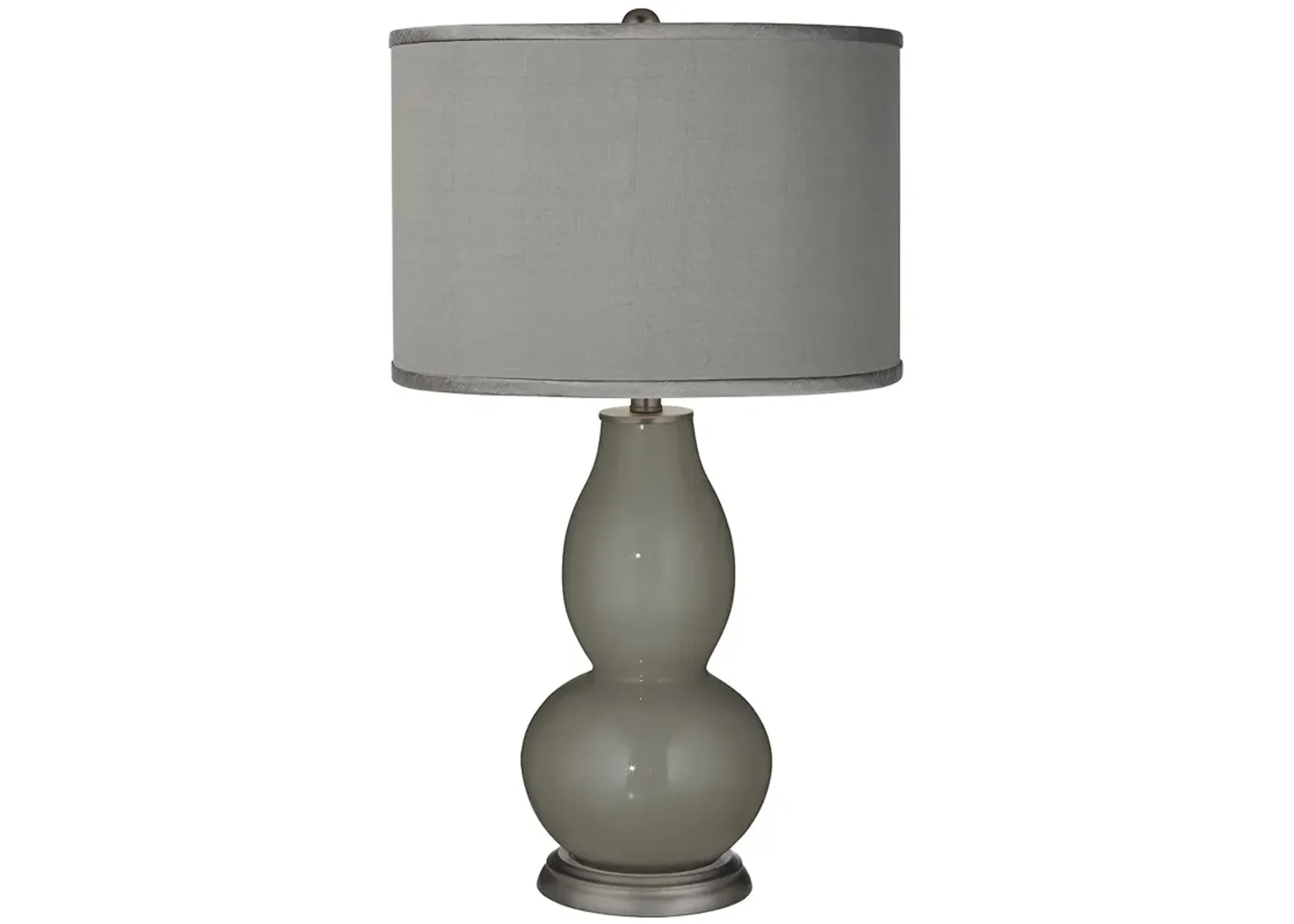 Gauntlet Gray - Gray Polyester Double Gourd Table Lamp