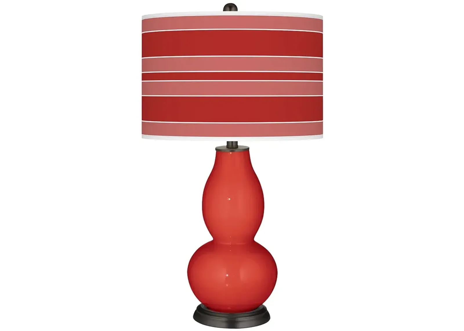 Cherry Tomato Bold Stripe Double Gourd Table Lamp