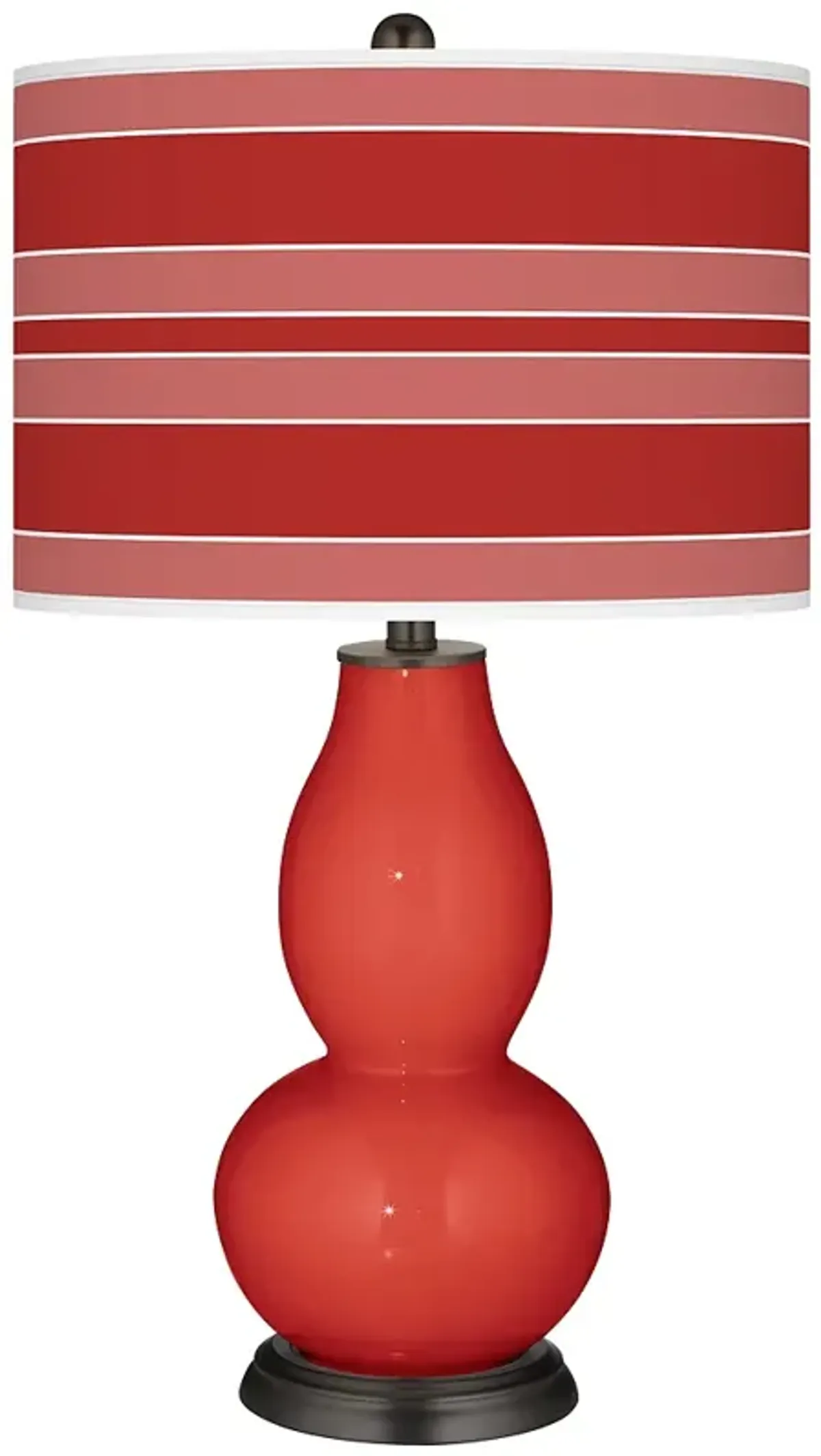 Cherry Tomato Bold Stripe Double Gourd Table Lamp