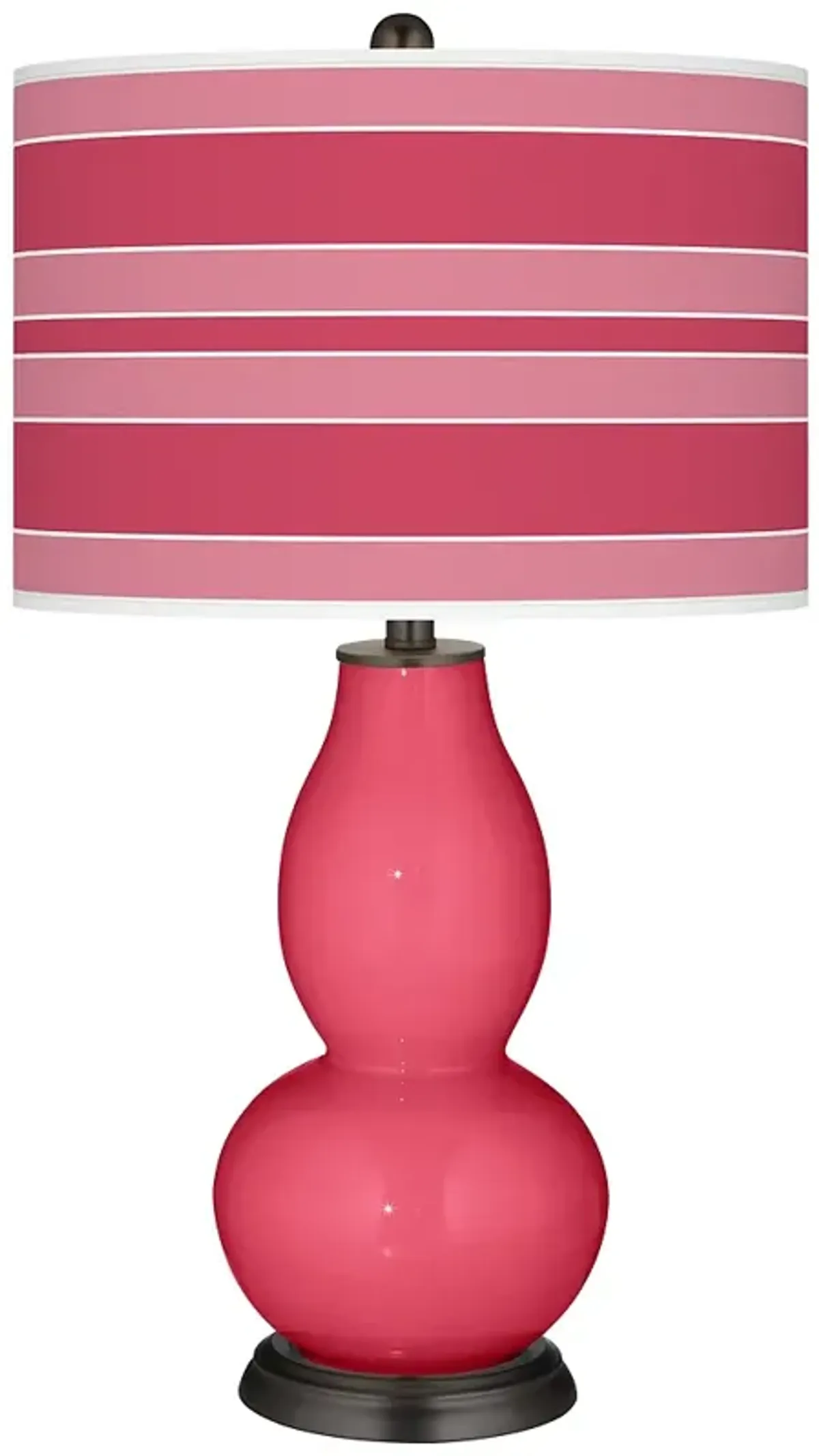 Eros Pink Bold Stripe Double Gourd Table Lamp