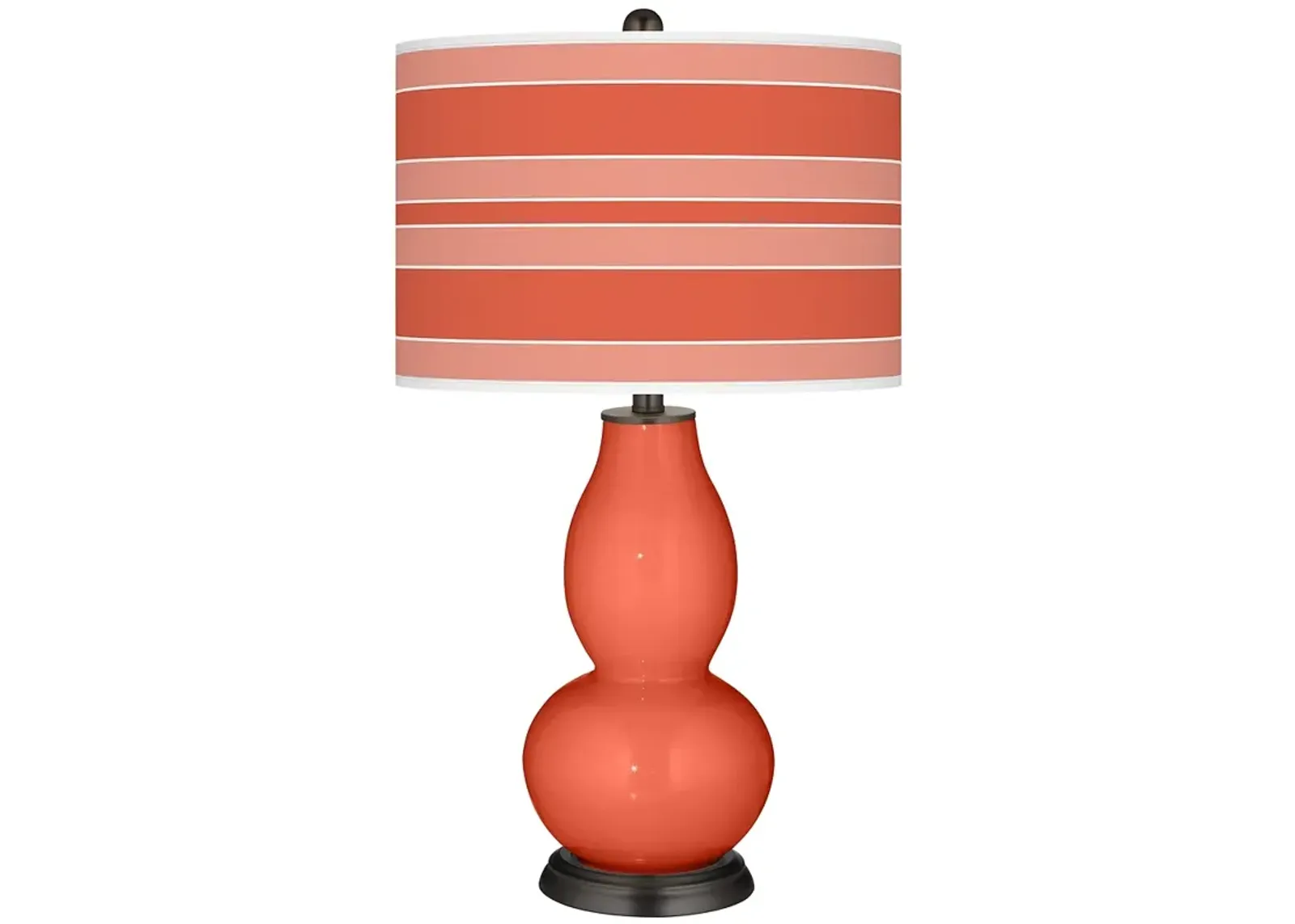 Daring Orange Bold Stripe Double Gourd Table Lamp