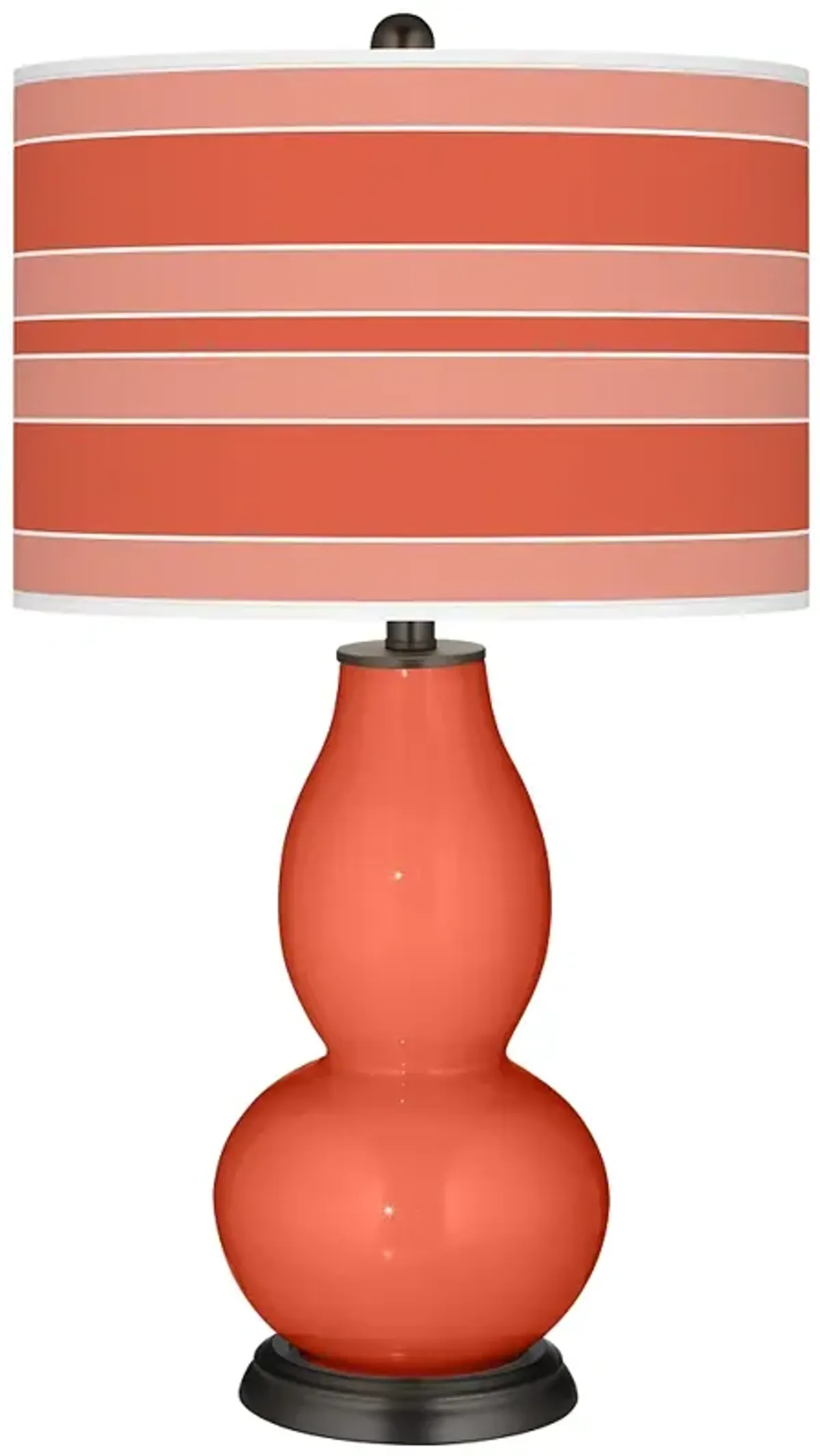 Daring Orange Bold Stripe Double Gourd Table Lamp