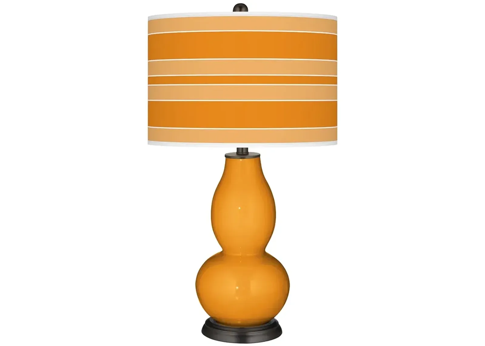 Color Plus Double Gourd 29 1/2" Bold Stripe Carnival Orange Table Lamp