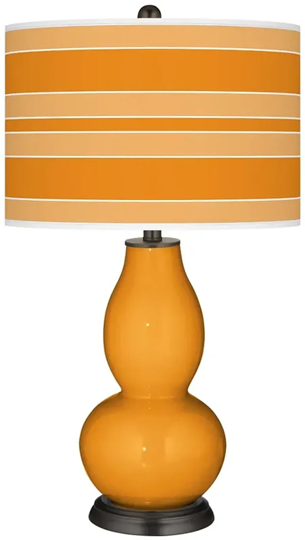 Color Plus Double Gourd 29 1/2" Bold Stripe Carnival Orange Table Lamp